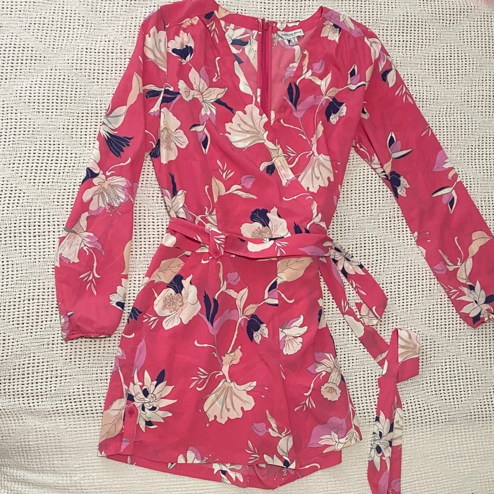 Carolina Belle Pink Floral Long Sleeve Romper